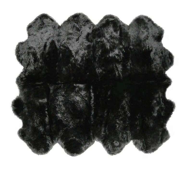 6' x 6' Animal Print Area Rug - Black