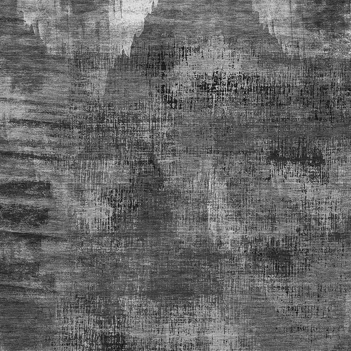 9' X 12' Abstract Washable Area Rug Polyester With UV Protection - Gray And Silver