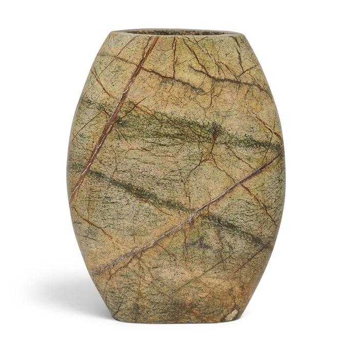 Elegant marble vase from Meridian Furniture's Sadie collection, featuring smooth white marble with subtle gray veining.
