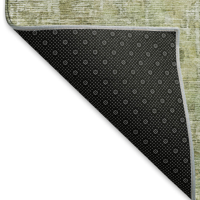 10' X 14' Abstract Washable Area Rug With UV Protection (692280) - Sage / Gold / Beige