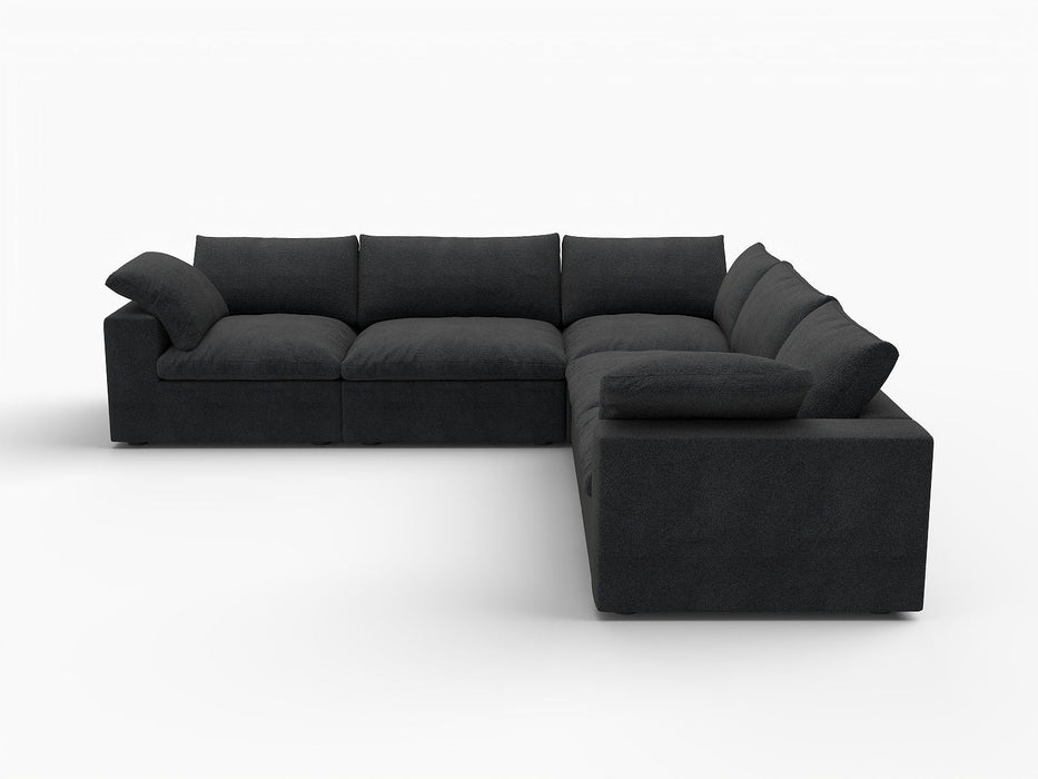 Blend Modular L Shaped Five Piece Corner Sectional - Black