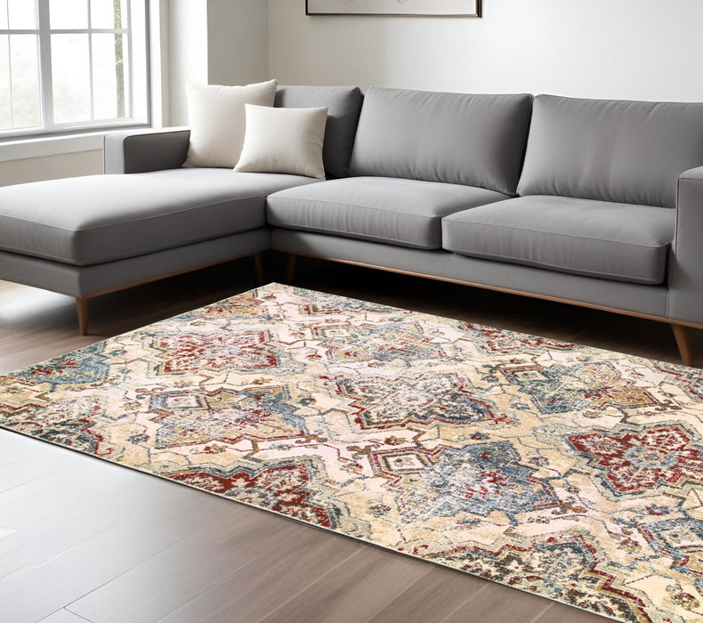 10' X 13' Oriental Area Rug - Ivory And Gold
