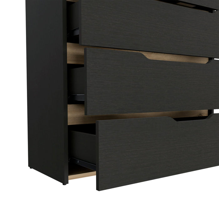 Four Drawer Dresser - Natural And Black
