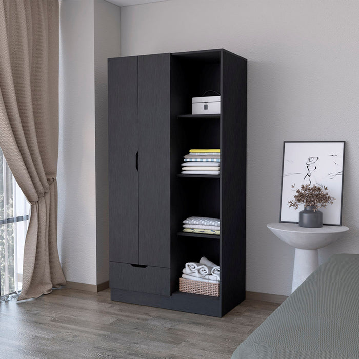 Wood Corner Accent Chest (731819) - Black