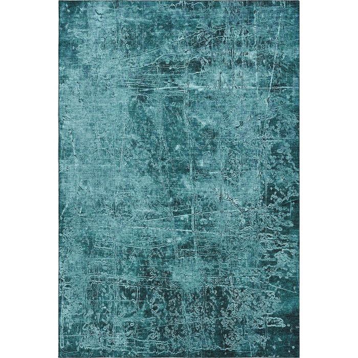 10' X 14' Abstract Washable Area Rug With UV Protection (649060) - Teal / Ivory