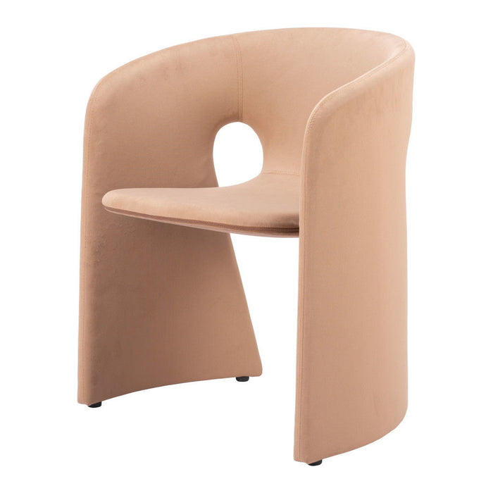 Upholstered Fabric Dining Arm Chair - Tan / Beige