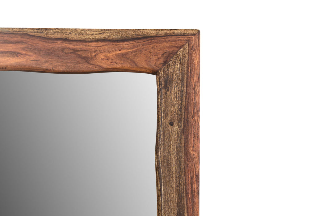 44" Solid Framed Accent Mirror - Dark Brown