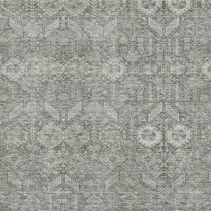 10' X 14' Tribal Washable Area Rug With UV Protection (649870) - Gray / Ivory