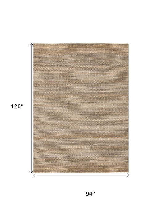 8' X 11' Jute Abstract Hand Woven Area Rug (660116) - Taupe / Brown