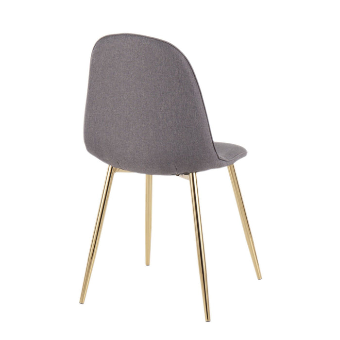 Pebble - Chair (Set of 2) - Gold Steel And Charcoal Fabric