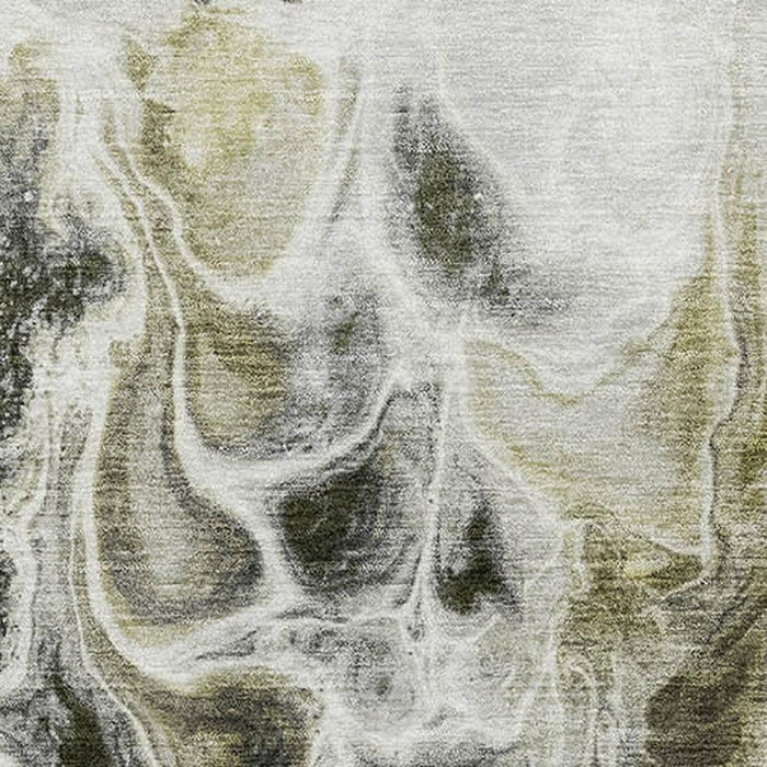 10' X 14' Abstract Washable Area Rug With UV Protection (708601) - Pewter / Black / Silver