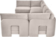 Velvet performance fabric Meridian Furniture U-shaped sectional sofa with armless design, six pieces, stationary living room furniture.