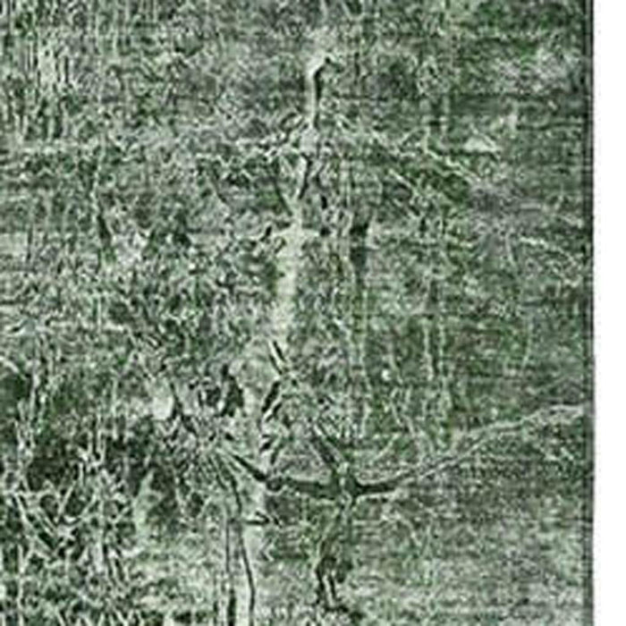 10' X 14' Abstract Washable Area Rug With UV Protection (649024) - Emerald / Ivory