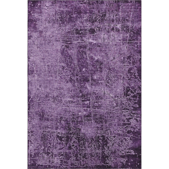 10' X 14' Abstract Washable Area Rug With UV Protection (649054) - Purple / Ivory