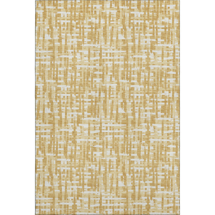 10' X 14' Abstract Geometric Washable Area Rug With UV Protection (682985) - Gold / Ivory / Wheat