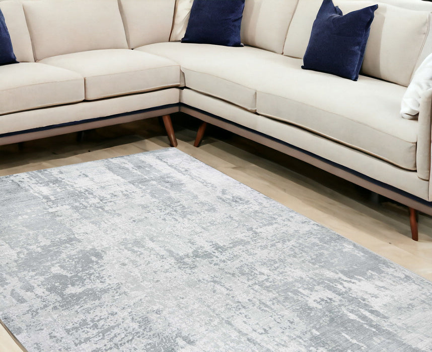 9' x 13' Abstract Hand Loomed Area Rug - Gray