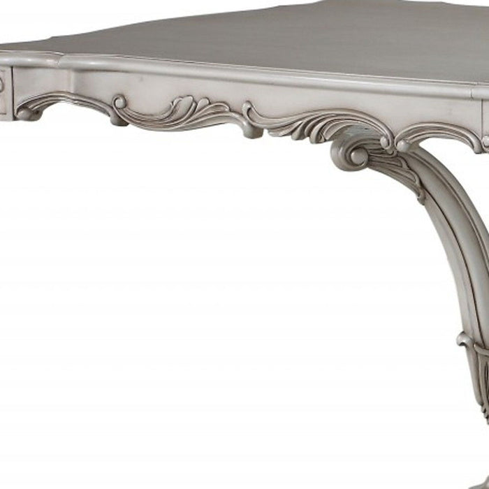 44" Solid Wood Pedestal Base Dining Table - Off White