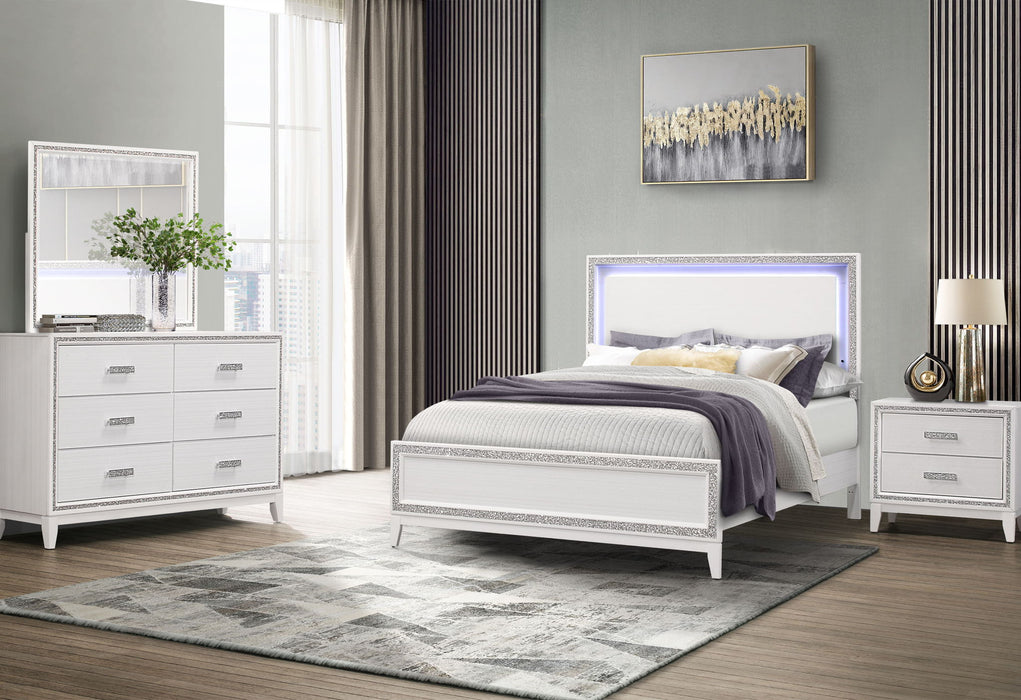 Lily - 5 Piece Queen Bedroom Set (Bed, Dresser, Mirror, 2 Nightstands) - White