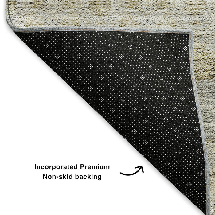 10' X 14' Floral Medallion Washable Area Rug With UV Protection (651352) - Silver / Beige / Ivory