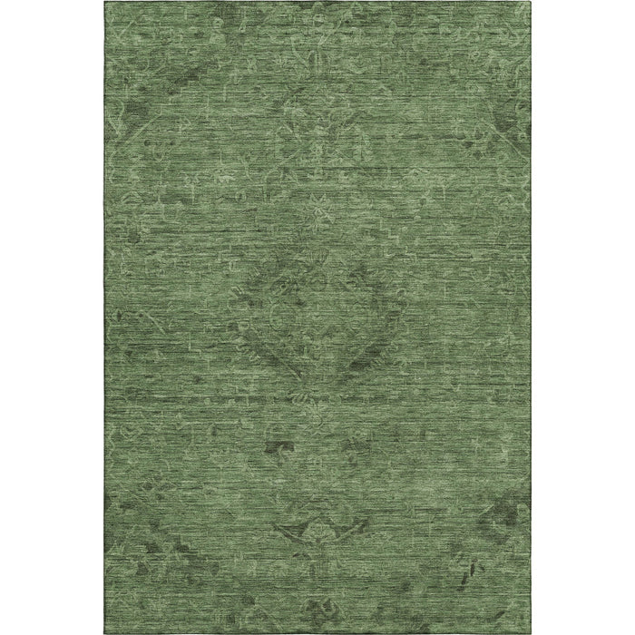 10' X 14' Medallion Washable Area Rug With UV Protection (684618) - Fern Green / Emerald