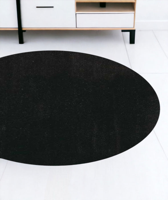 8' Round Indoor Shag Rug - Espresso Brown