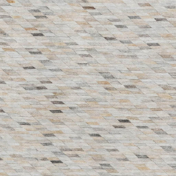 10' X 14' Geometric Washable Area Rug With UV Protection (696398) - Linen / Gray / Ivory