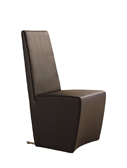 Upholstered Faux Leather Dining Side Chairs (Set of 2) - Dark Brown