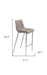 Set of two gray and silver 30-inch steel low back bar height chairs by HomeRoots, featuring modern design and metal construction.