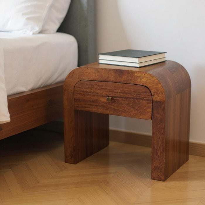 16" Solid Wood One Drawer Nightstand - Chestnut