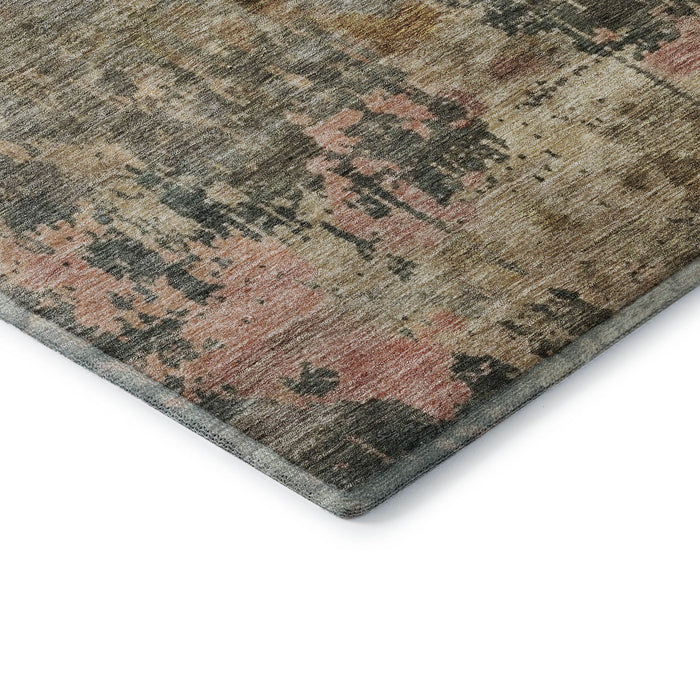 10' X 14' Abstract Washable Area Rug With UV Protection (688413) - Sage / Beige