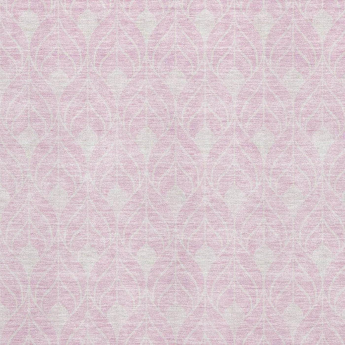 10' X 14' Geometric Washable Area Rug With UV Protection (673741) - Pink / Ivory