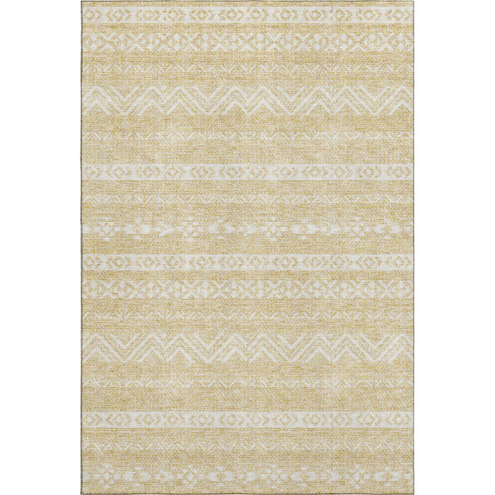 9' X 12' Southwestern Washable Area Rug With UV Protection - Gold And Beige