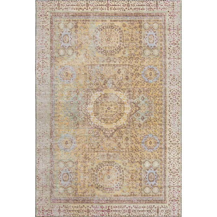 10' X 14' Oriental Washable Area Rug With UV Protection (699770) - Gold / Beige