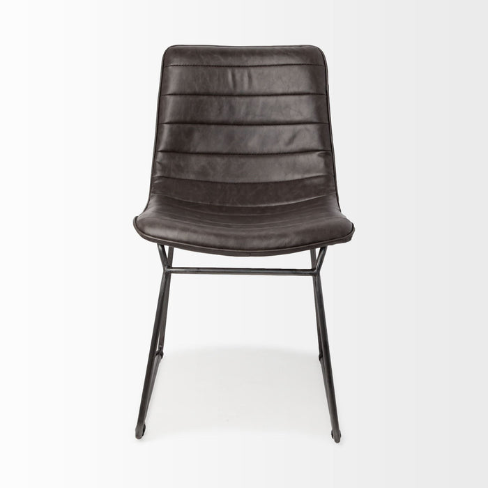 Faux leather Side Chairs (Set of 2) - Black