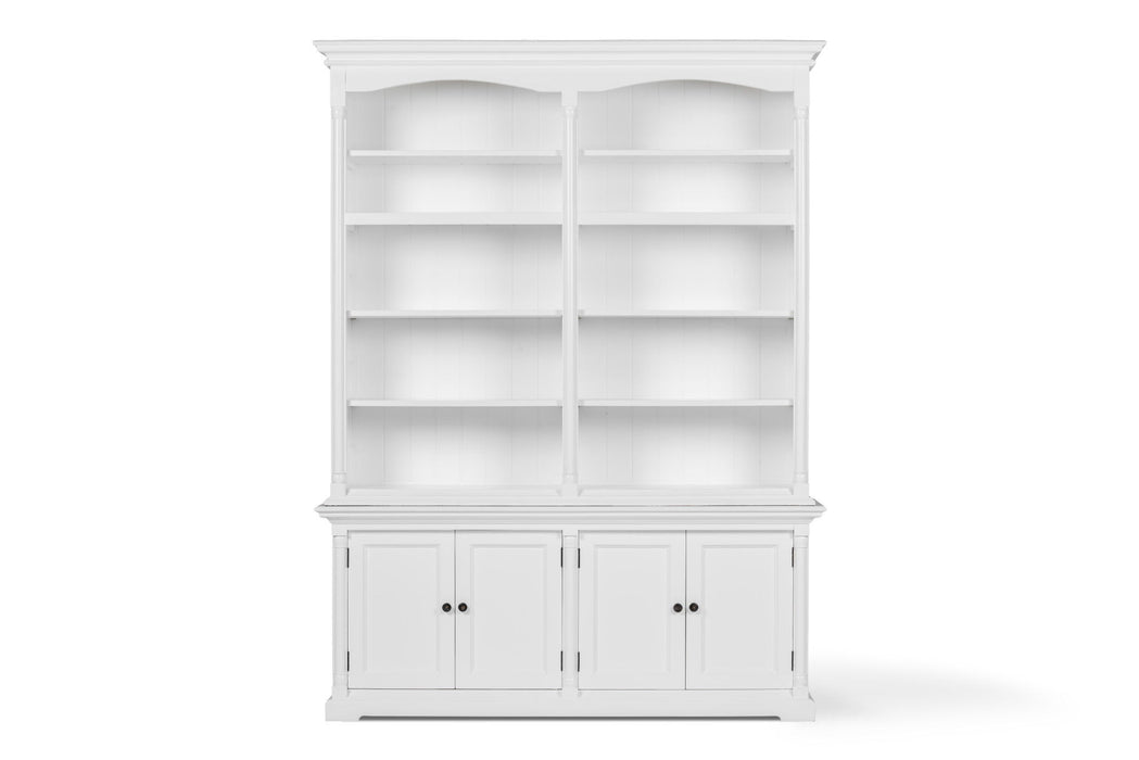65" Solid Wood Frame Dining Hutch With Fourteen Shelves - White