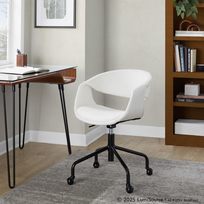 Curvo - Upholstered 4-Star Task Chair - Black Metal Base