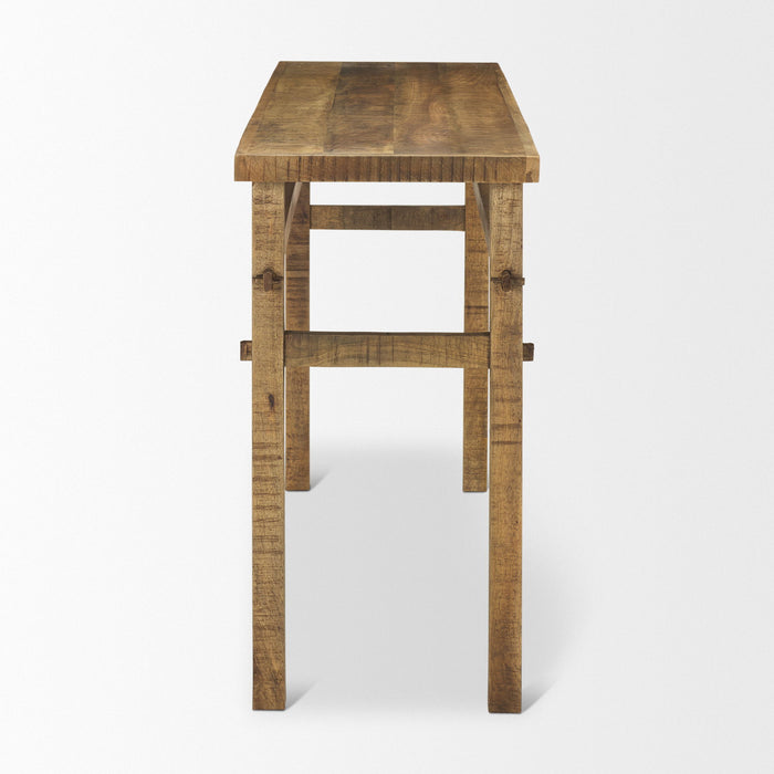 Solid Wood Distressed Console Table (605611) - Brown
