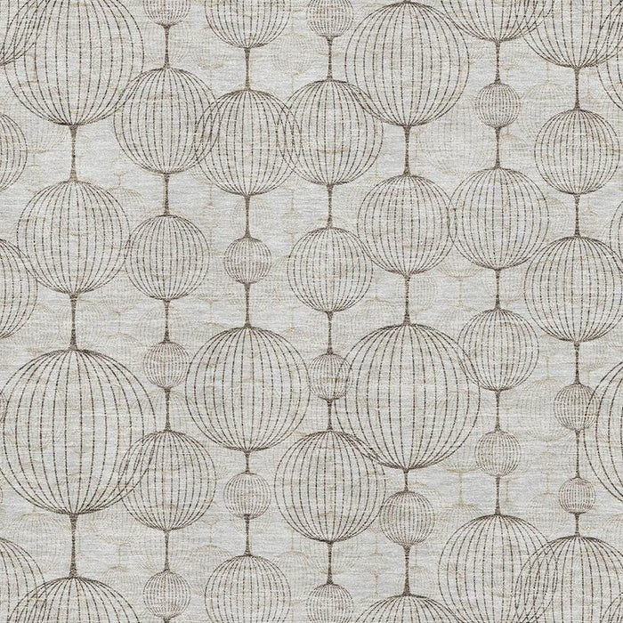 9' X 12' Geometric Washable Area Rug With UV Protection - Beige And Brown