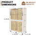 Cream white Giga portable wardrobe with six magnetic doors, six storage cubes, two hanging rods, and six hangers inside.
