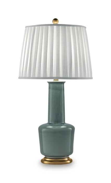 Webbington - Ceramic Table Lamp - Teal / Gold Finish