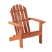 Red Giga Kids Adirondack Chair for indoor or outdoor use, showing a small wooden arm chair suitable for children.