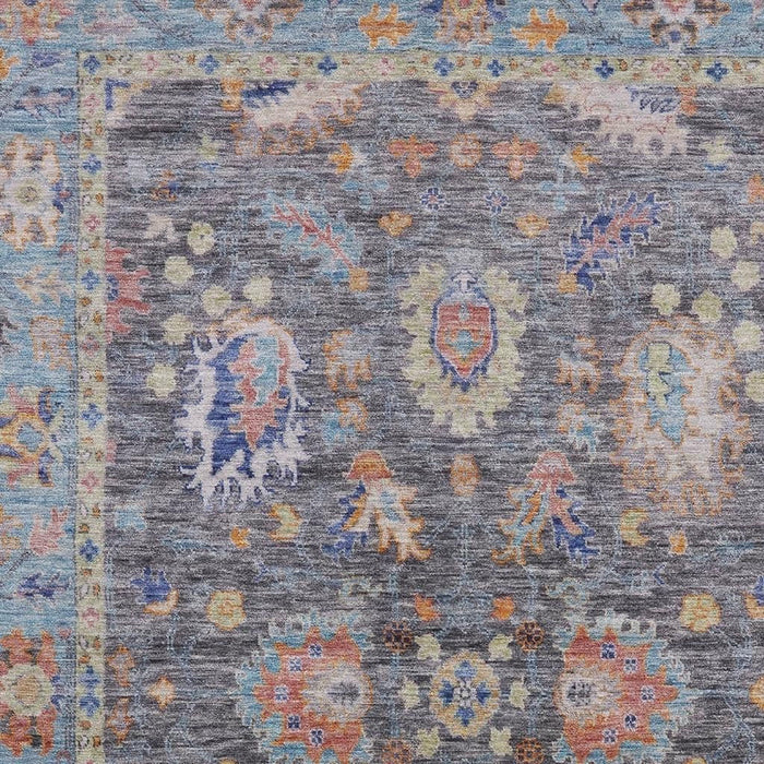 10' X 14' Oriental Washable Area Rug With UV Protection (717971) - Gray / Copper