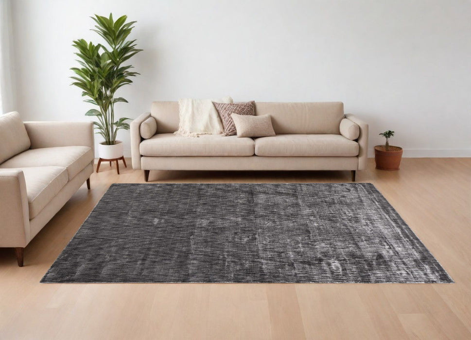 6' x 9' Hand Woven Area Rug - Gray Chevron