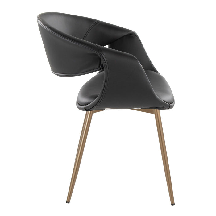 Curvo - Upholstered Chair (Set of 2) - Antique Copper Metal Legs