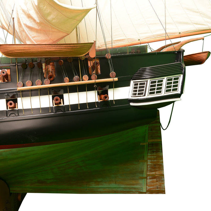 Hand Painted Model Boat (624658) - Dark Brown / Beige