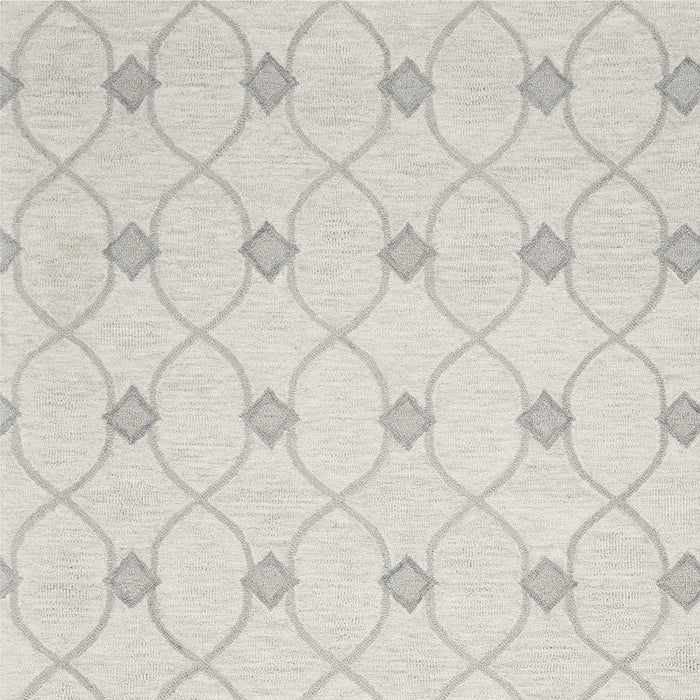 8' x 10' Hand Tufted Ogee Indoor Area Rug - Ivory