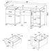 CoasterEveryday Tracy 55-inch white office computer desk with two drawers