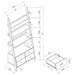 Colella 72-inch cappuccino storage ladder bookshelf with five shelves, made of wood, designed for home organization and decor.