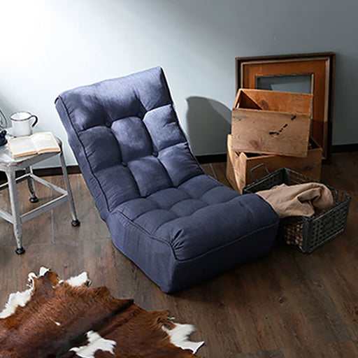 Giga reclining Japanese lazy sofa chair with tatami mat design, adjustable backrest, perfect for balcony relaxation.