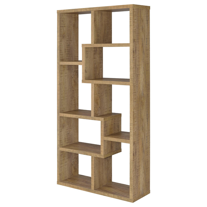 Theo 71-inch 6-shelf Mango bookshelf by CoasterEveryday, freestanding furniture with six open shelves